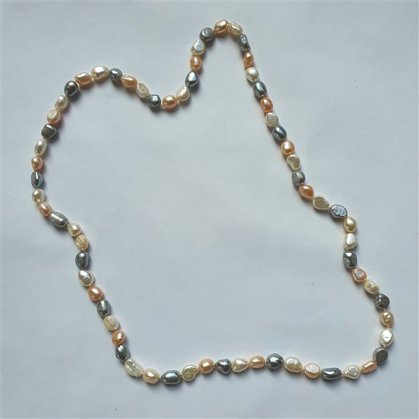 Kette, Perlen, 3-farbig