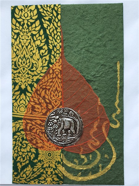 Grußkarte, "Chakra", moosgrün"