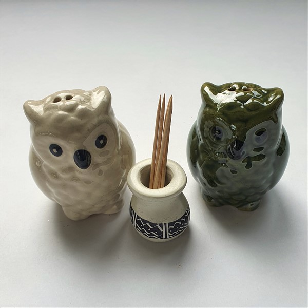 Salz- und Pfefferstreuer, "Eulen"