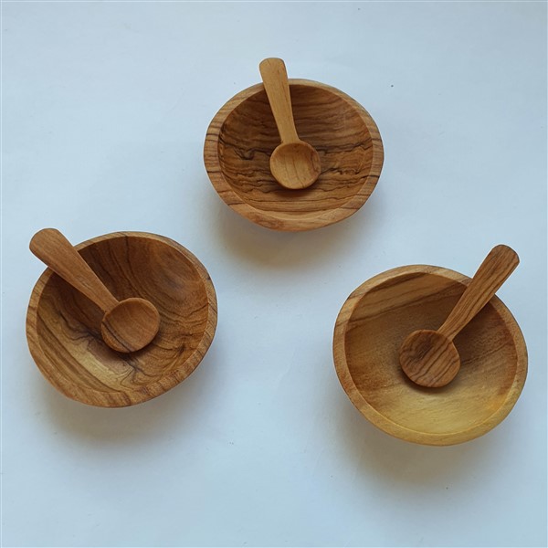 Holzschälchen, d~6cm, 3er-Set