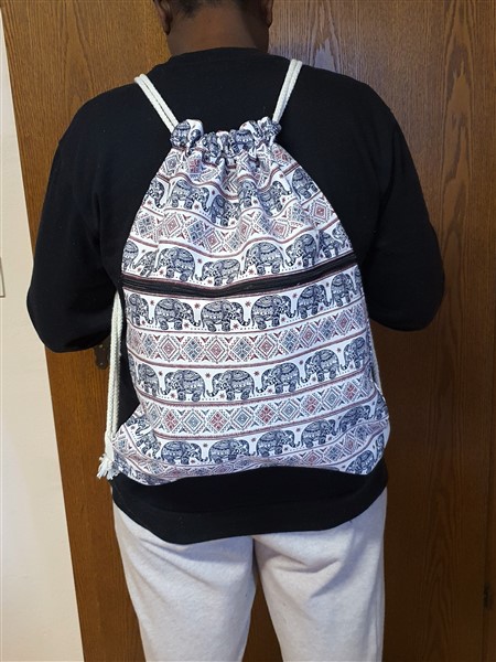 Zugrucksack,  Elefanten, schwarz