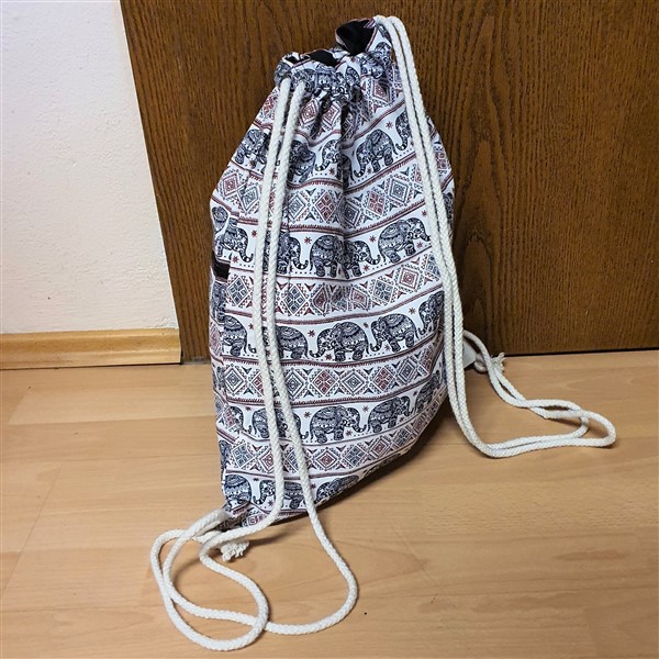 Zugrucksack,  Elefanten, schwarz