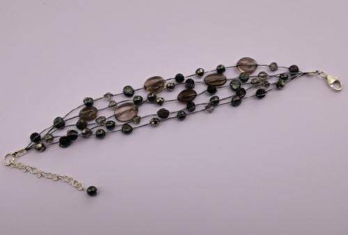 Armband, schwarz-grau